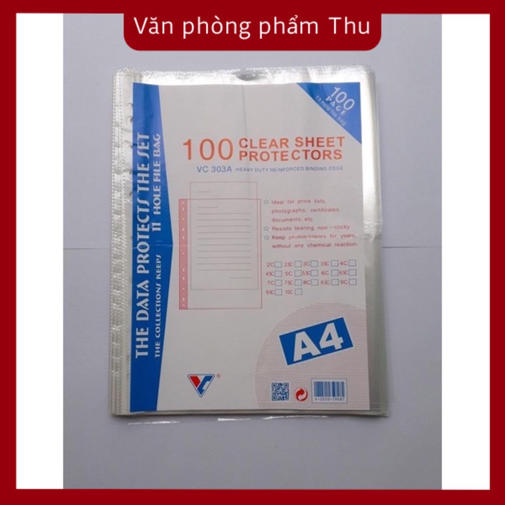 Bìa Lỗ A4, Bìa Đục Lỗ, Bìa Lá Lỗ 400G