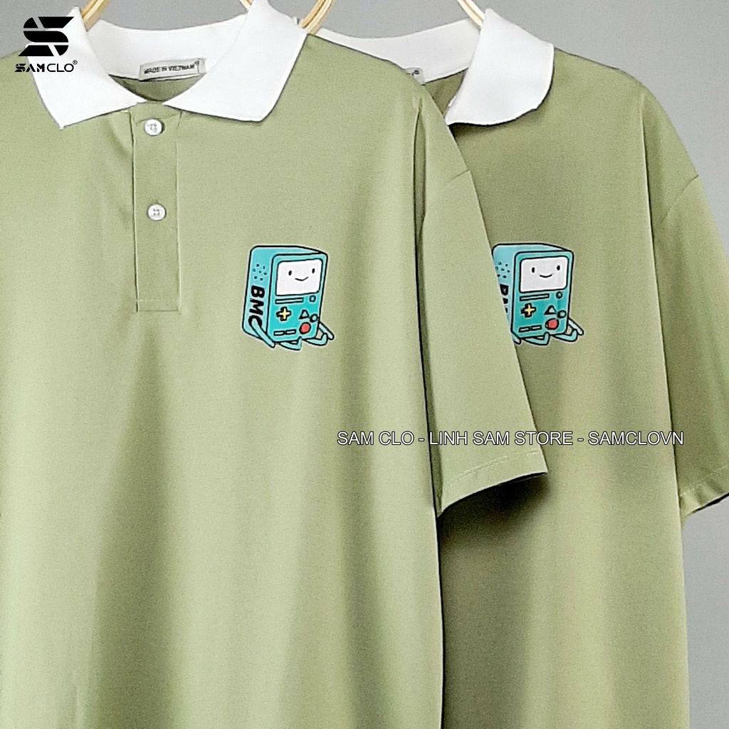 Áo thun Polo tay lỡ form rộng nữ SAM CLO phông freesize unisex mặc đi học, nhóm, lớp in hình máy chơi game