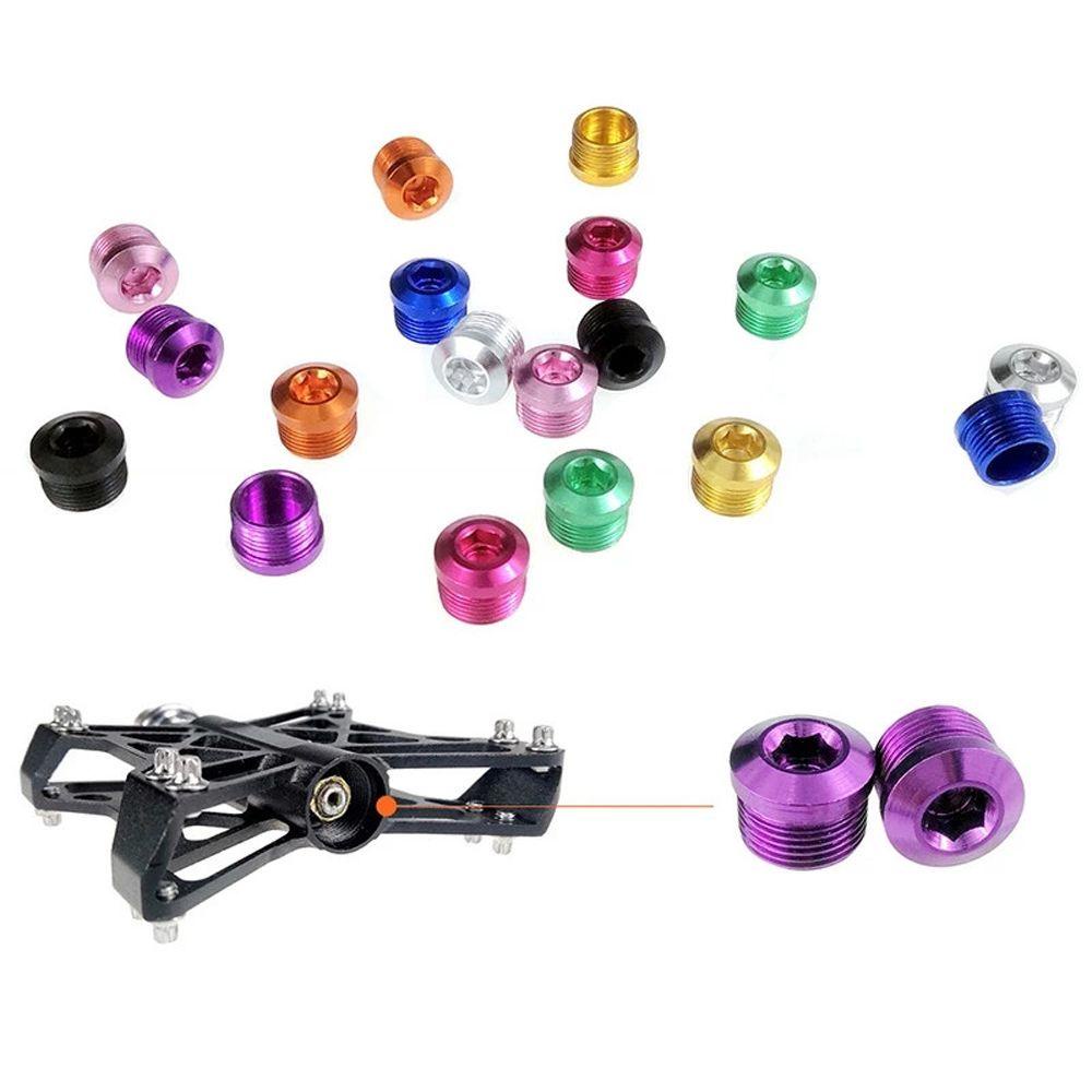 DARNELL Bicycle Accessories Bicycle Pedal Cover Bicycle Parts Bicycle Pedal Cap Bike Pedal Repair Parts Cycling Colorful Dust-proof CNC Process Rust-proof Riding Accessories Bearing Pedal Cover/Multicolor