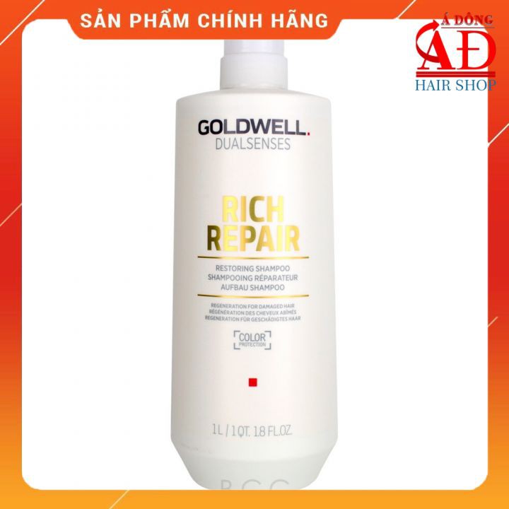 [Goldwell Chính hãng] Dầu gội Goldwell rich repair siêu phục hồi tóc hư tổn 1000ml