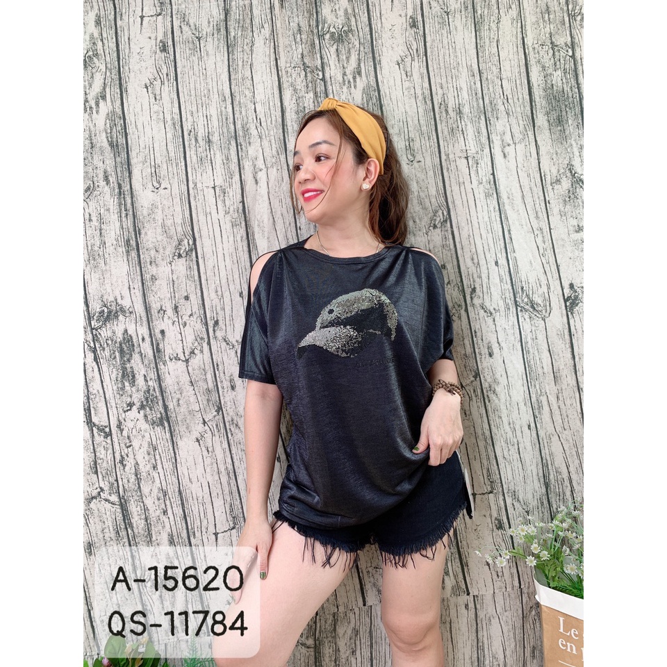 Áo thun BIGSIZE rớt vai Hình NÓN 15620