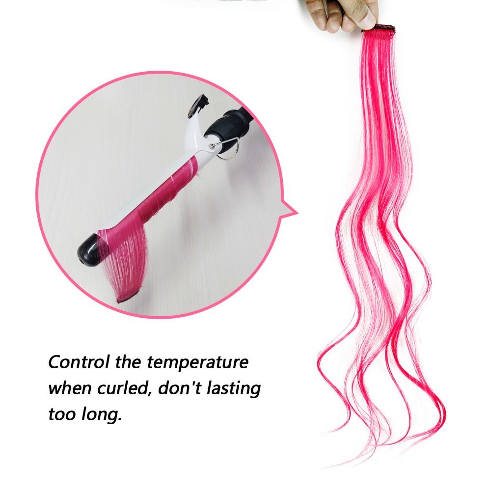 Tóc Nối Giả Thẳng Dài 20 Inch Bằng Sợi Tổng Hợp Màu Cầu Vồng Bắt Sáng