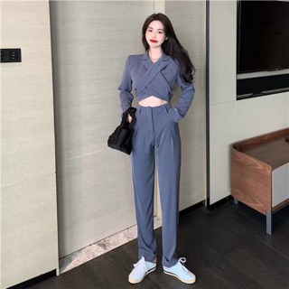 Set đồ vest croptop giống Jennie Blackpink ORDER