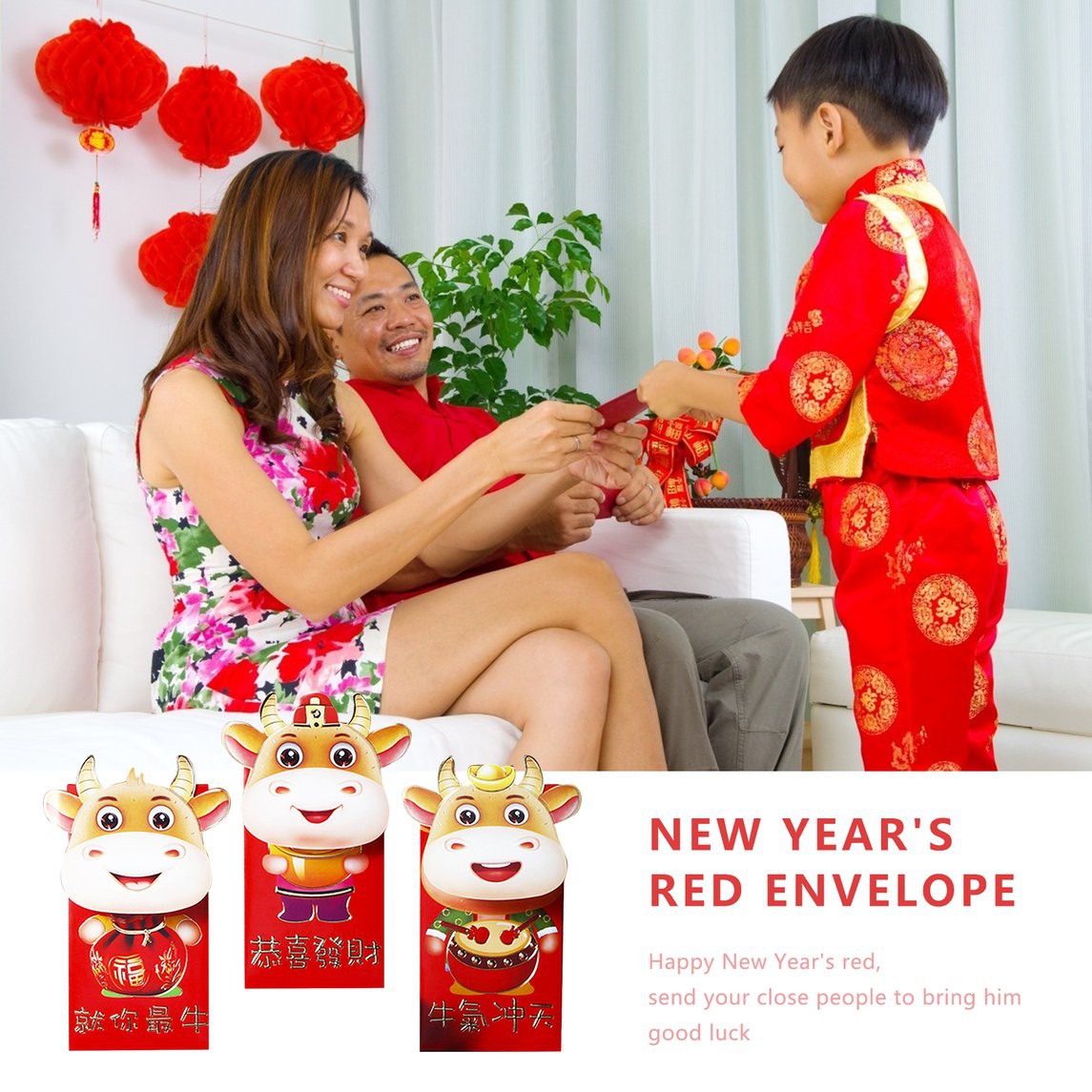 Bộ 3 Bao Lì Xì Năm Mới Họa Tiết Hoạt Hình Xinh Xắn