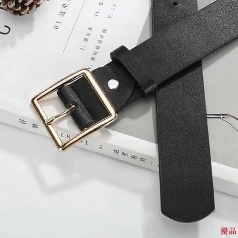 Thắt lưng da nữ phong cách ulzzang dây nịt đầu vuông thời trang