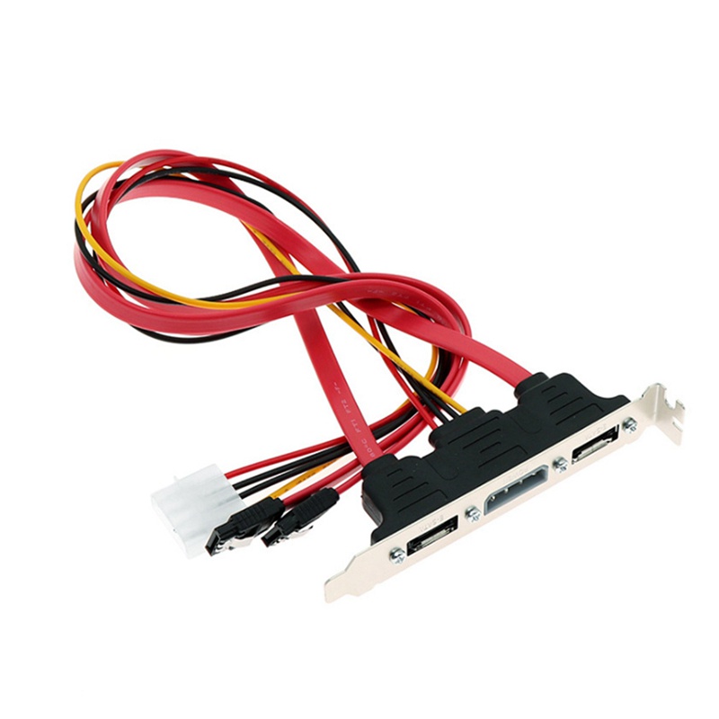 Pc DIY SATA to ESATA và 4Pin IDE Molex Power PCI Bracket Slot Cable Cấu hình chiều cao đầy đủ cho ổ cứng ngoài