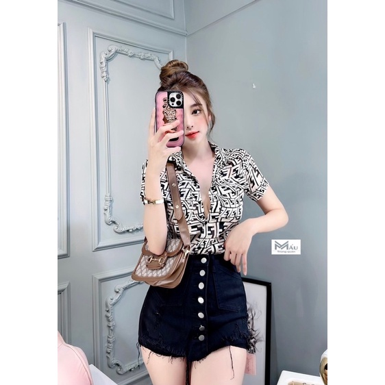 Áo sơmi tằm chữ FF