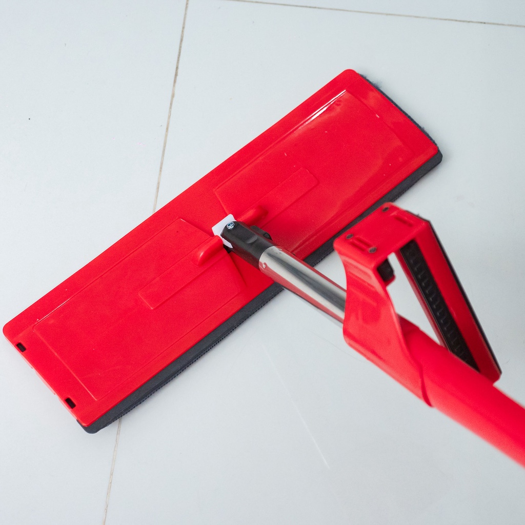Chổi Lau Nhà Tự Vắt Màu Đỏ - Cây Lau Có Con Lăn Trợ Lực Vắt Nước Nhẹ Nhàng, Chổi Lau Nhà Xoay 360 Độ Lau Sạch Khô Nhanh