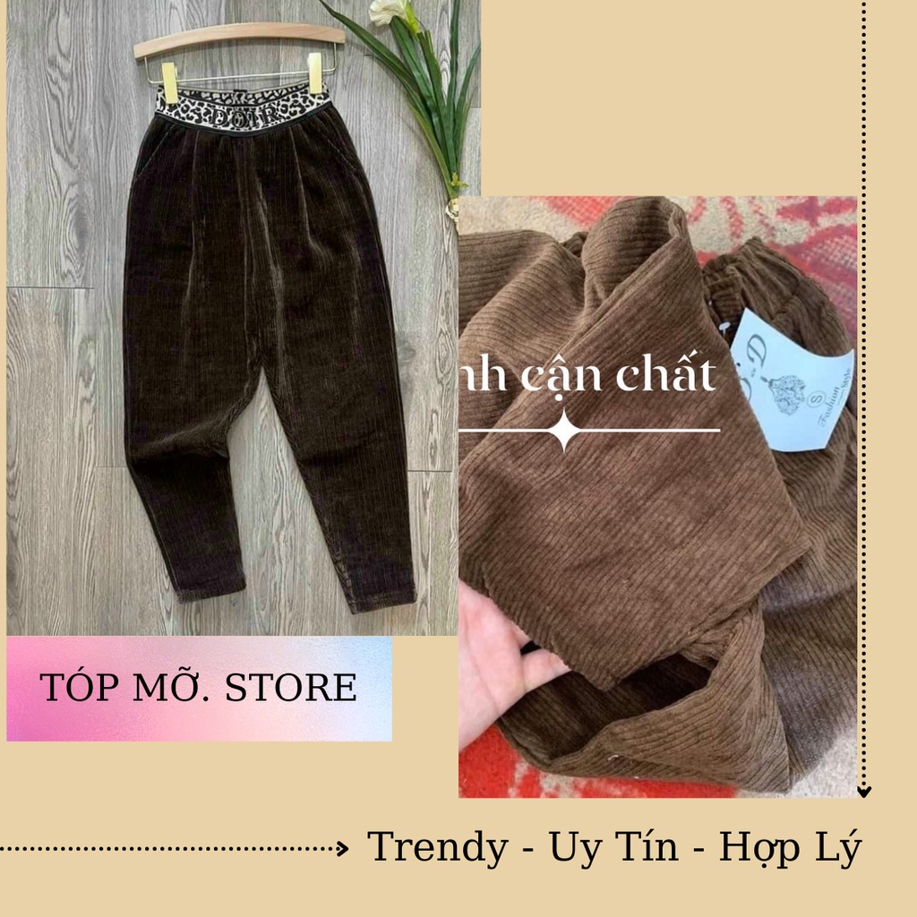 Quần Baggy Nhung Cạp Chữ , Quần Nhung Tăm Cạp Xích Siêu Tôn Dáng NT1542 | BigBuy360 - bigbuy360.vn