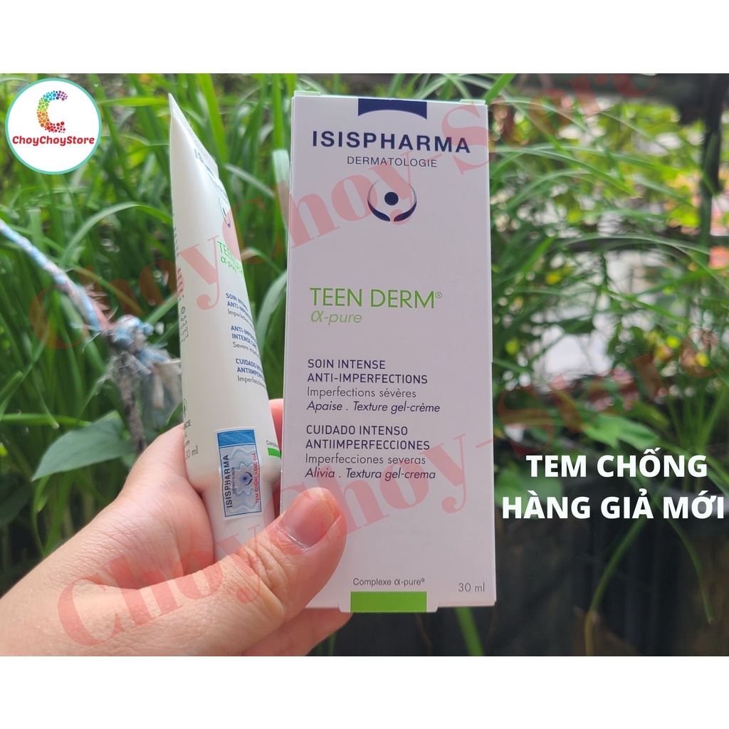 [TEM CTY] ISIS Pharma Teen Derm Alpha Pure 30mL Kem Giảm Mụn Trứng Cá