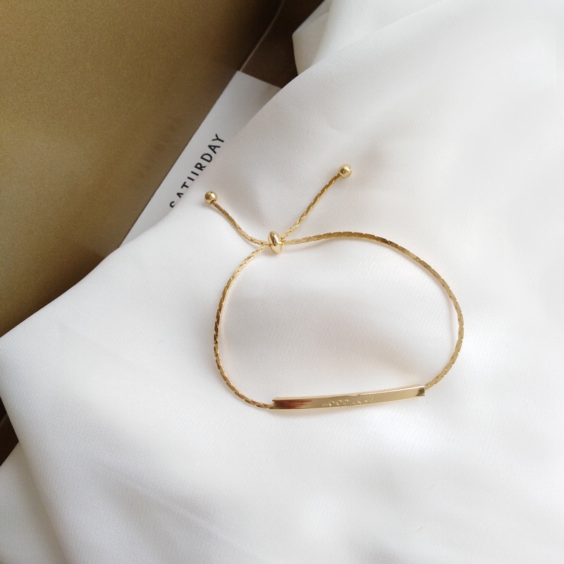 Vòng tay nữ, lắc tay sợi vàng dây rút phong cách hàn quốc - Mely D99