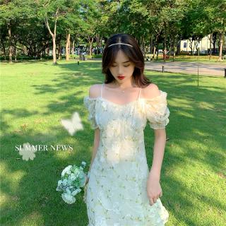Đầm Hai Dây Thêu Hoa Xinh Xắn Theo Phong Cách Mùa Hè 2020 / Size S-l