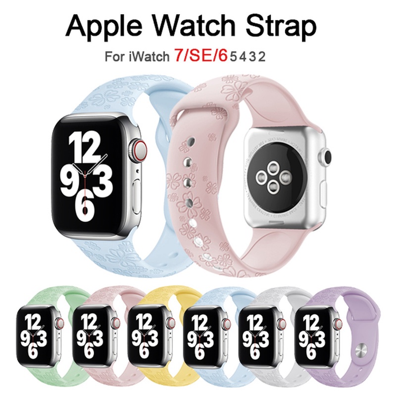 Dây Đeo Silicone 3D Cho Đồng Hồ Apple iwatch 7 6 SE 5 4 3 2 40mm 44mm 38mm 42mm 45mm 41mm