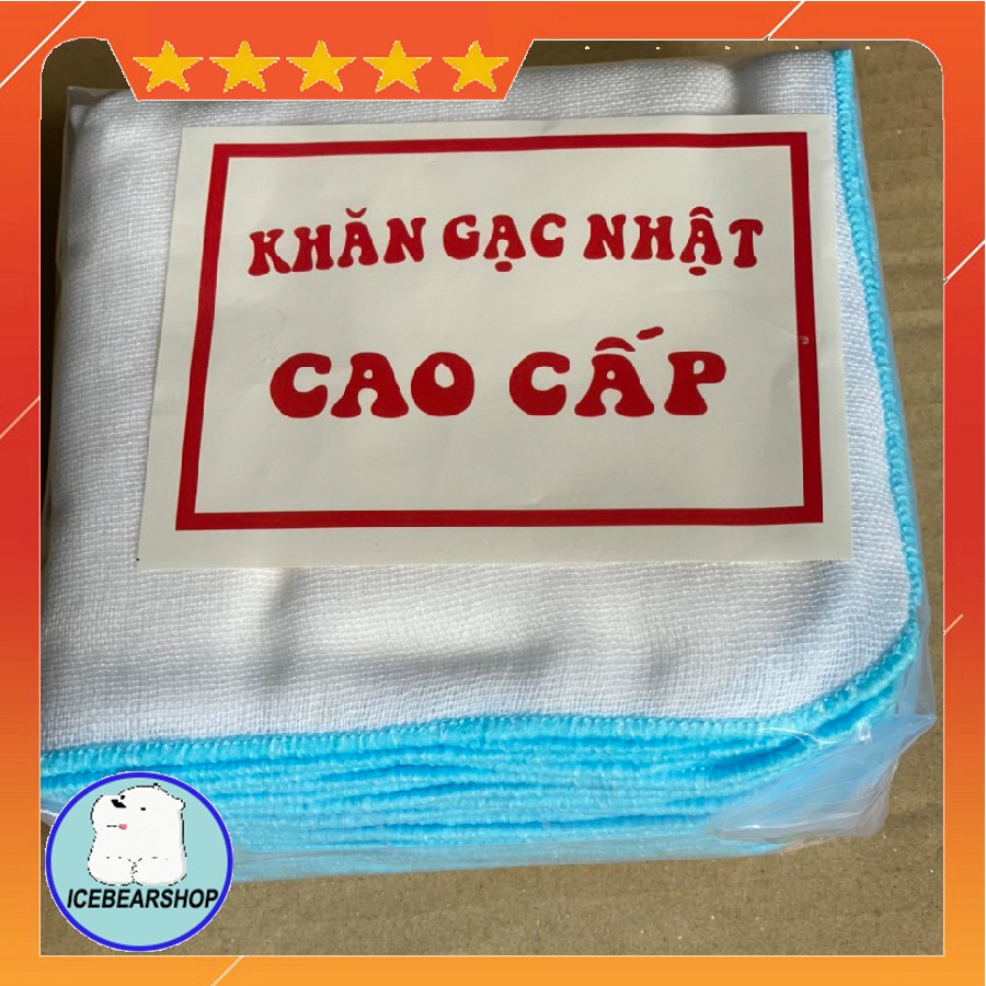 Khăn xô, khăn sữa khăn gạt 4 lớp cuốn biên cao cấp 100% Cotton mịn không xù lông