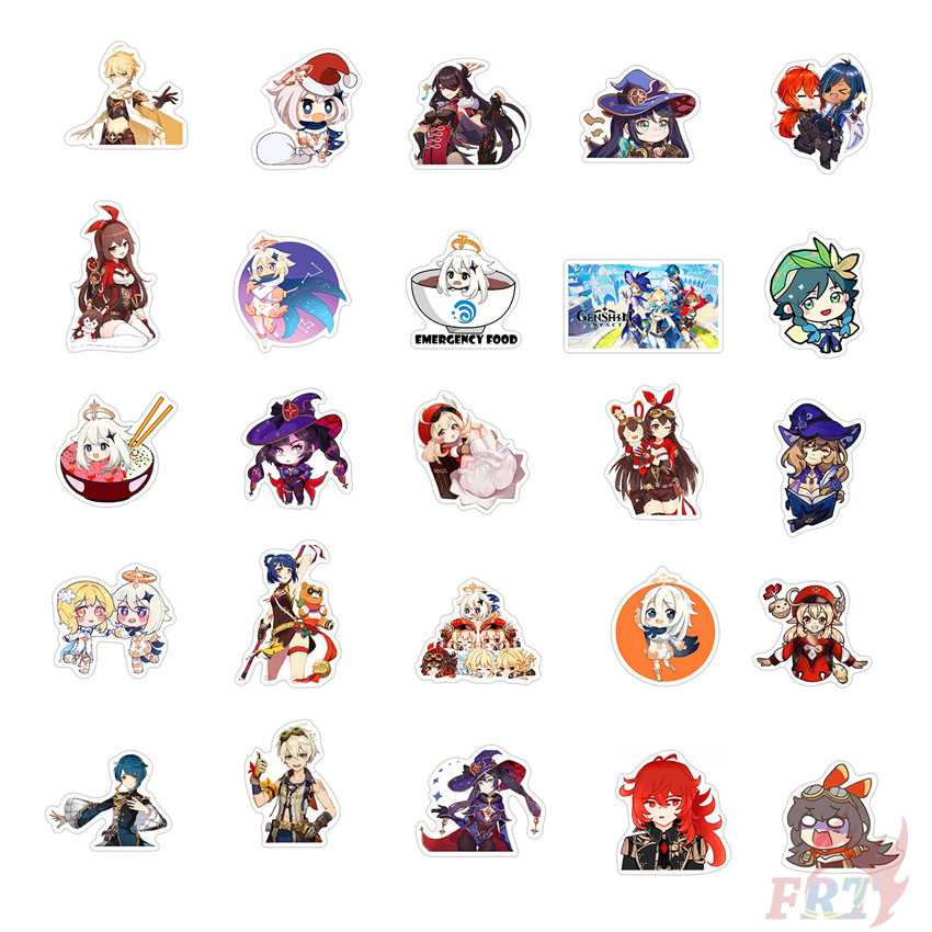 ❉ Genshin Impact - Series 01 Cartoon Games Stickers ❉ 50Pcs/Set DIY Fashion Luggage Laptop Skateboard Doodle Decals Stickers