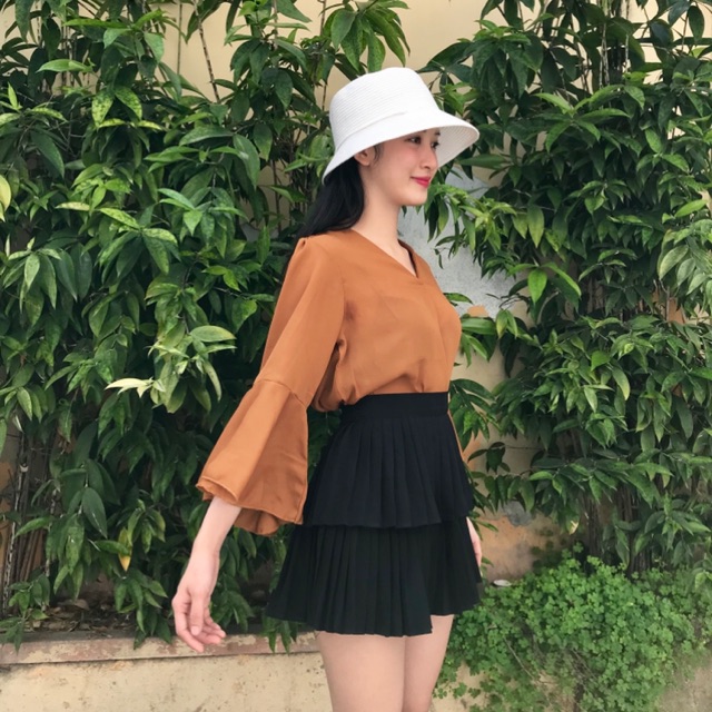 Áo sơ mi nữ form rộng tay lở vải voan nhiều màu