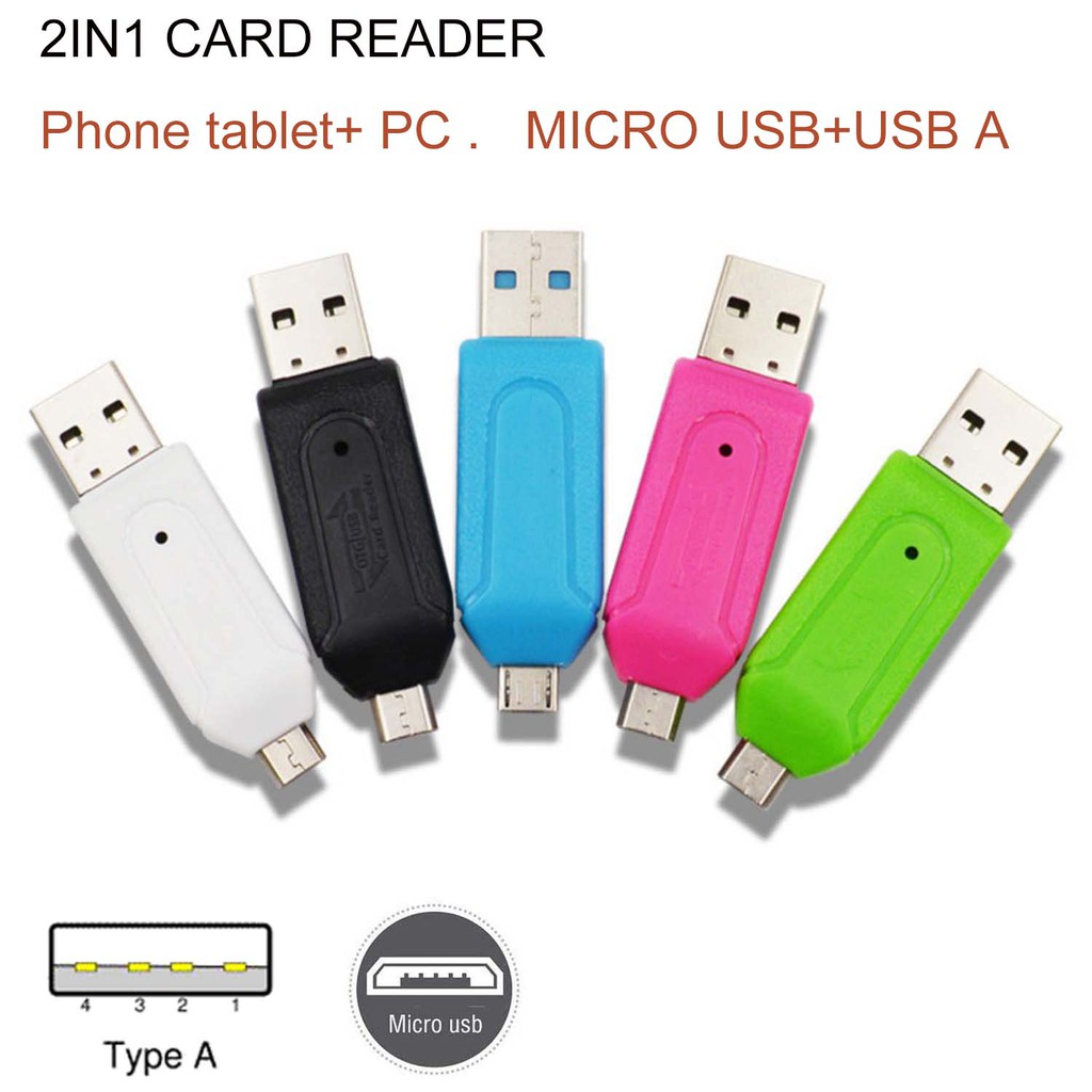 Đầu đọc thẻ nhớ Micro USB 2.0 SD T-Flash MMC SD SDHC TF cho điện thoại máy tính bảng