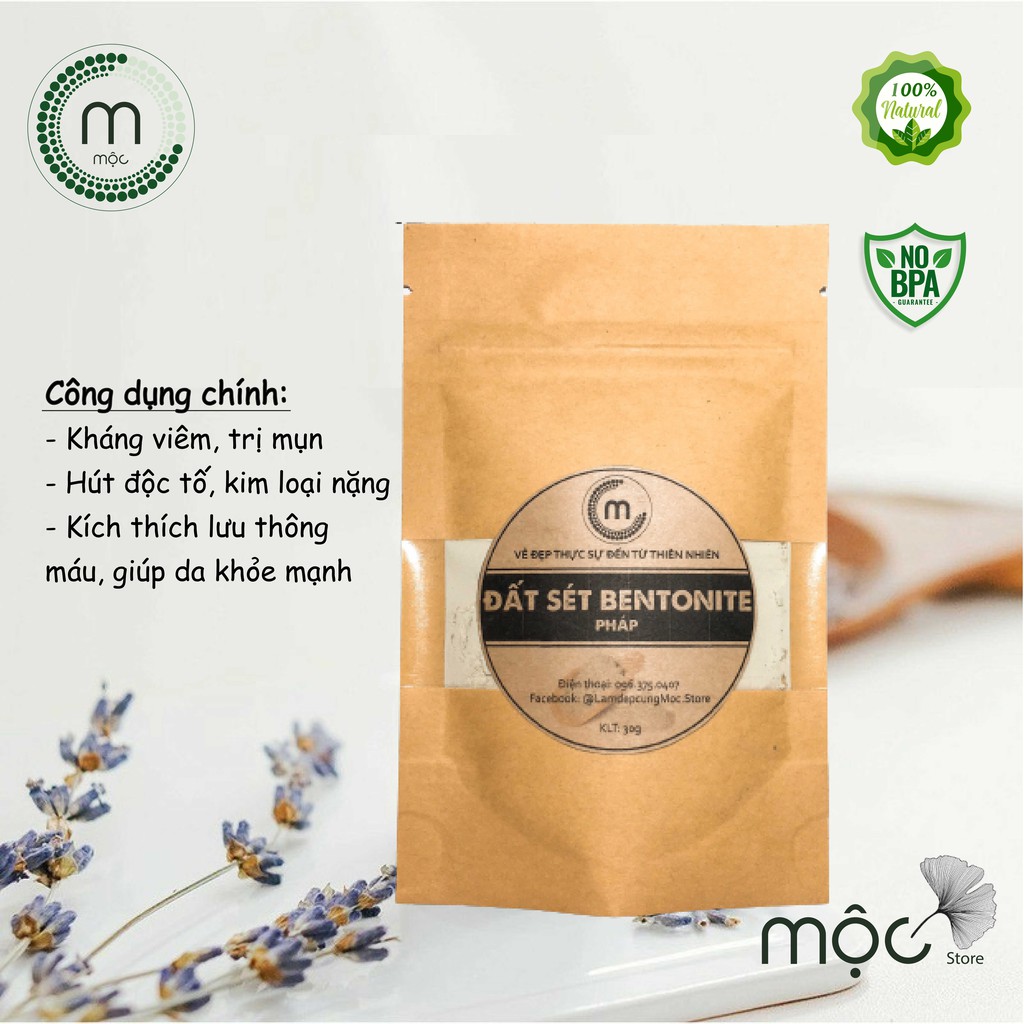 Bột Đất Sét Bentonite Pháp đắp mặt nạ nguyên chất từ thiên nhiên 100ml handmade | BigBuy360 - bigbuy360.vn