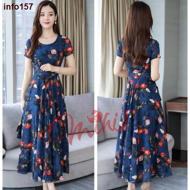 miu-miu♠♚♈Váy Đầm Trung Niên Nữ Cho Mẹ Họa Tiết Dáng Dài V04 - Thời Trang Cho Người Lớn Tuổi Trung Tuổi U40 U50 Giá Rẻ Đ | BigBuy360 - bigbuy360.vn