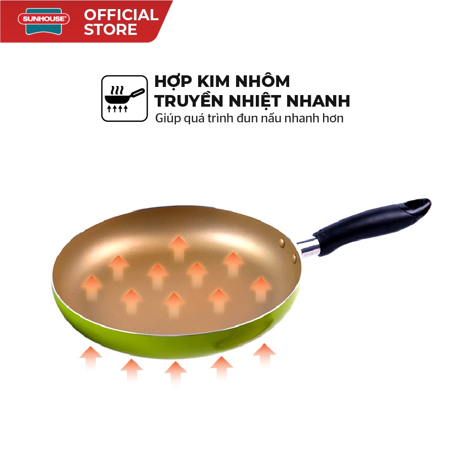 Bộ đôi hoàn hảo - chảo siêu chống dính SUNHOUSE SHS2418 (màu sâm panh)