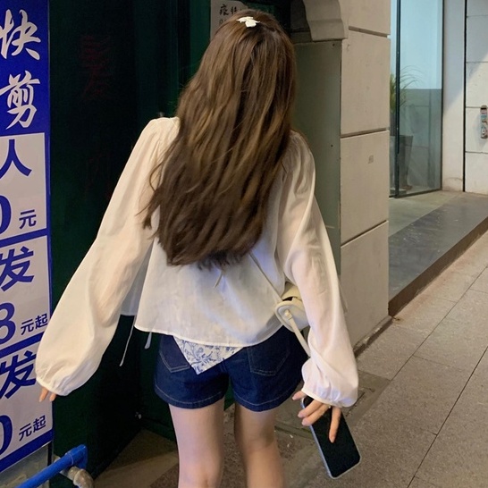 Áo khoác cardigan XIAOZHAINV tay dài màu trơn thời trang mùa hè phong cách Hàn Quốc