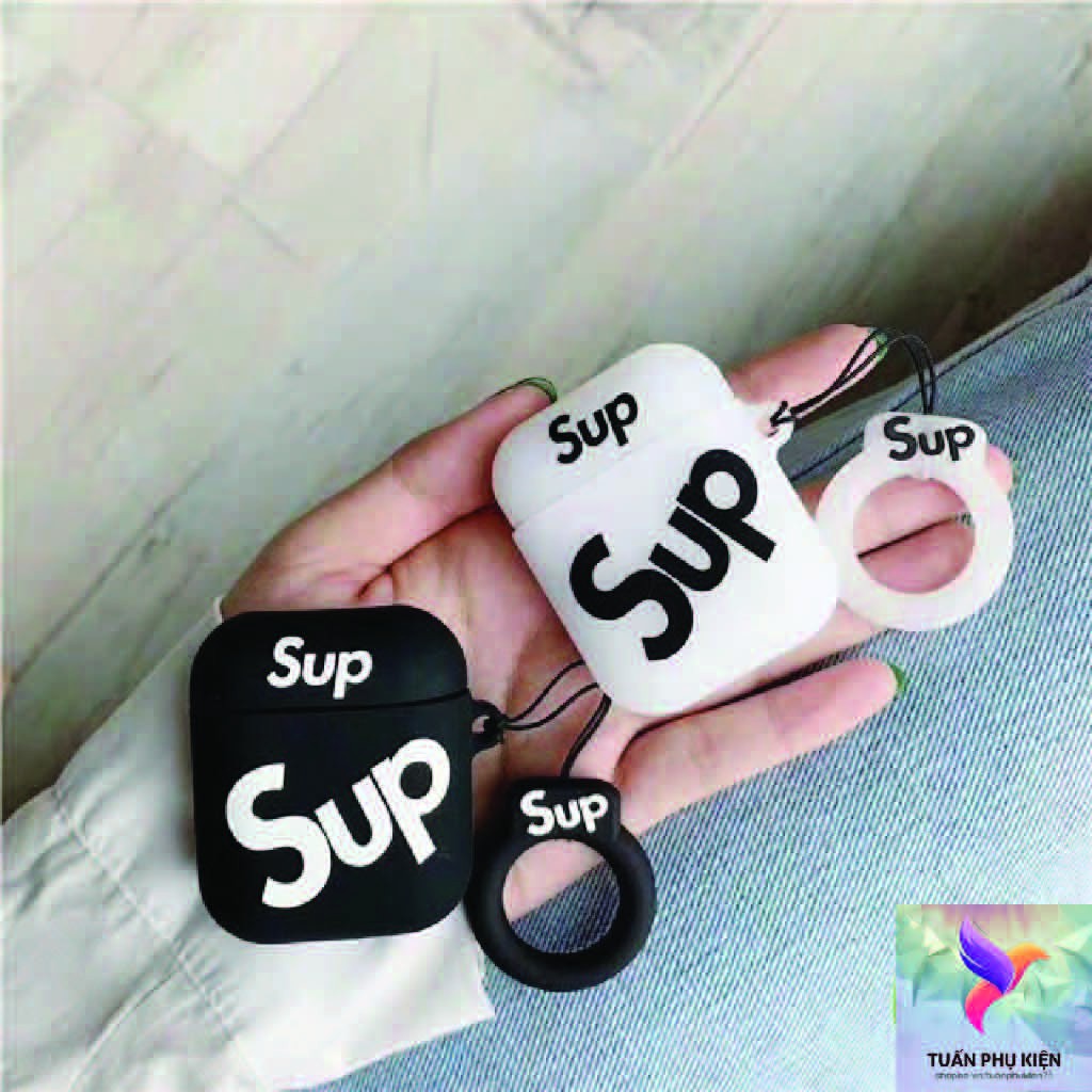 🔥 Case Ap 1/2 & Pro 🔥 Freeship 🔥 VỎ BỌC MODEL SUPREME ĐEN - Cho Tai Nghe Không Dây  - Tuanphukien75