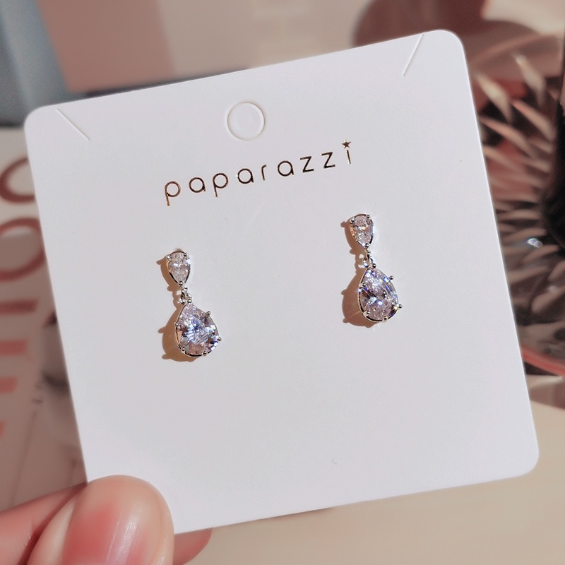 Khuyên tai JIUDUOLAN mặt hình giọt nước đính đá zircon nhân tạo phong cách Hàn Quốc sang trọng thanh lịch cho nữ