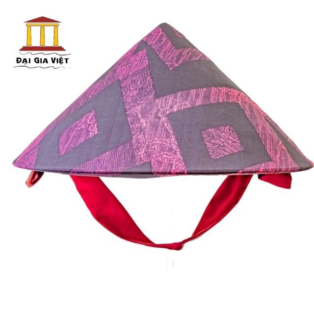 Nón Lá Nghệ Thuật - Vải Thun Nền Tím Cao Cấp NDGV06