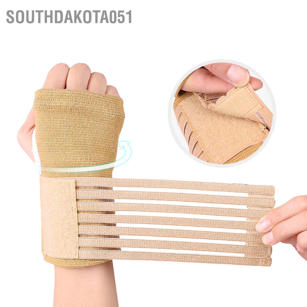 Southdakota051 Điều chỉnh bảo vệ lòng bàn tay dệt kim Cố định tốt Vòng đeo cổ mềm mại thoáng khí để đi xe đạp leo núi Thể dục