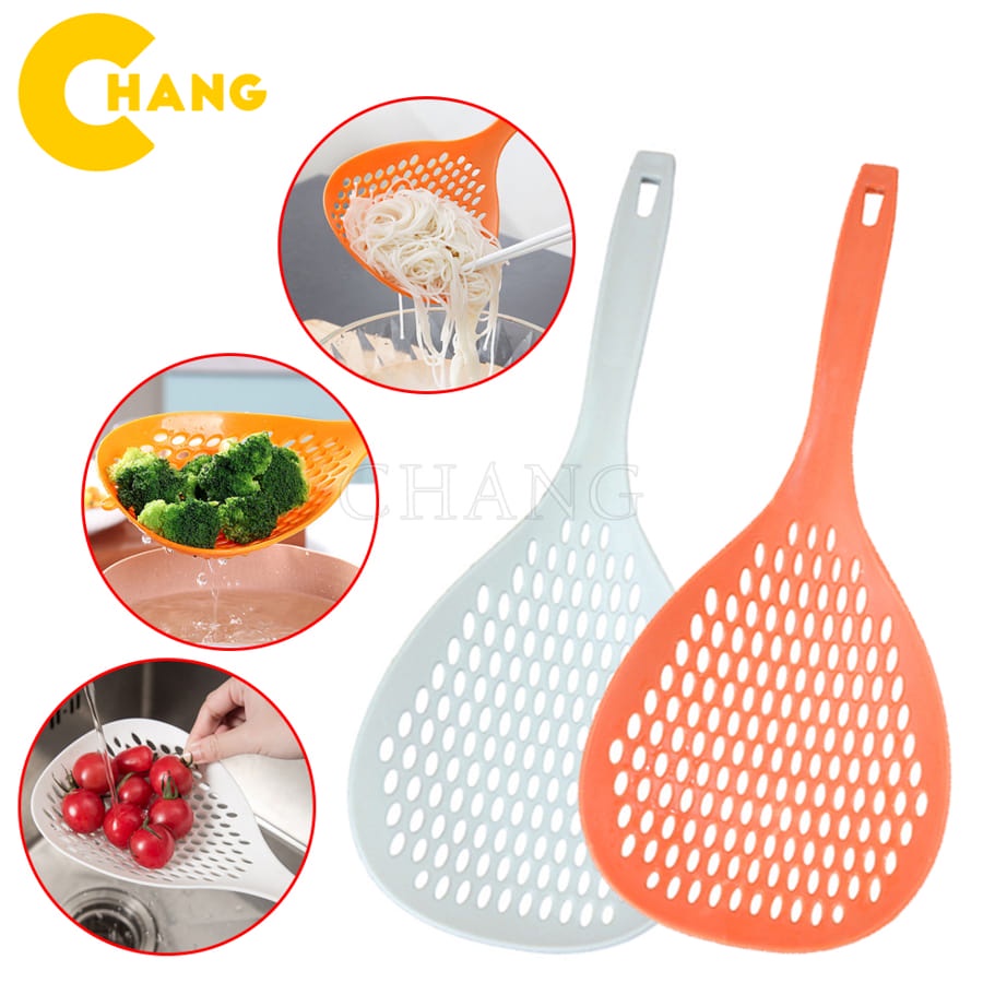 Muôi Vớt Ăn Lẩu Kiểu Chiếc Lá - Muỗng Thủng Nhựa Nhúng Đồ Ăn, Rau Củ, Mì Size Lớn