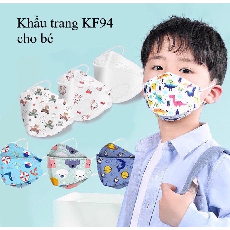 10Gói (100 chiếc) Khẩu Trang Cho Bé kF94 AMI Công nghệ Dập Hàn Quốc, Thiết Kế Thời Trang Kháng Khuẩn