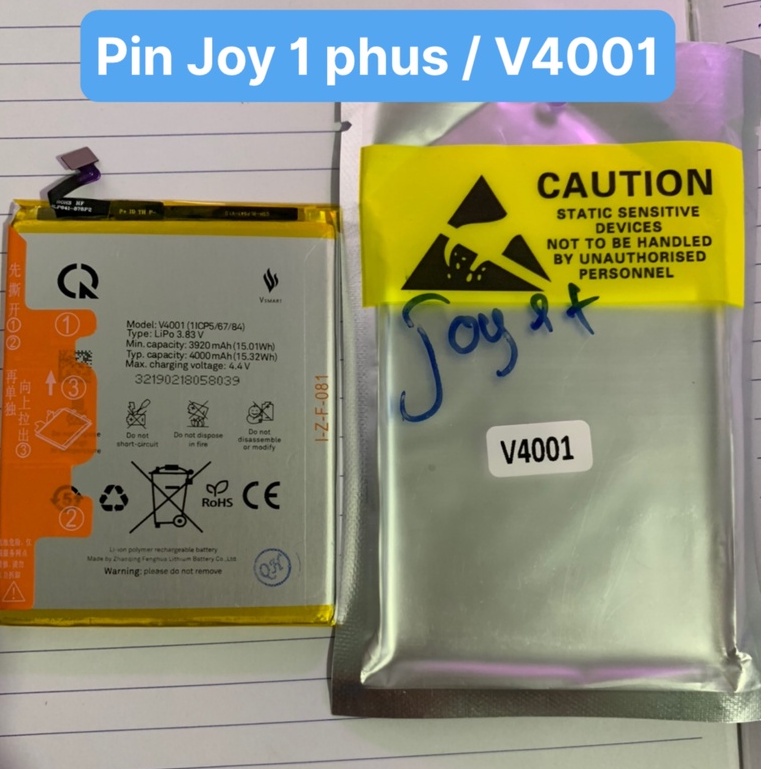 Pin Joy 1 plus / Joy 1+ / V4001 / Vsmart/ zin / 4000mAh. Bảo hành 3 tháng