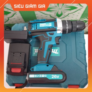 MÁY KHOAN PIN MAKITA 26V  3 CHỨC NĂNG – BẮN VÍT, KHOAN, BÚA