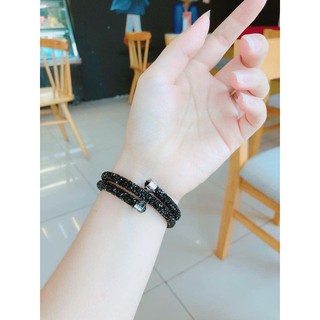 Vòng pha lê Swarovski đơn màu đen