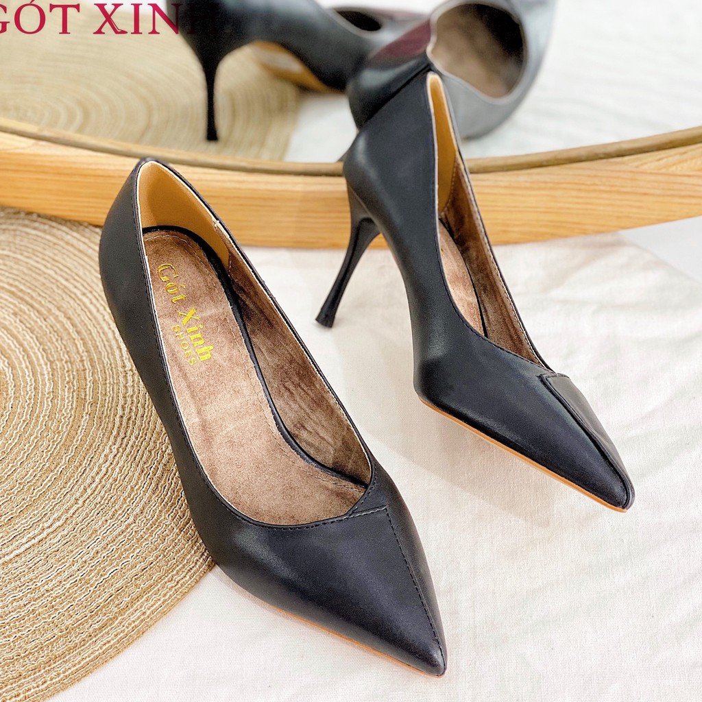Giày cao gót nữ GÓT XINH G20 da mềm đế nhọn cao 7cm