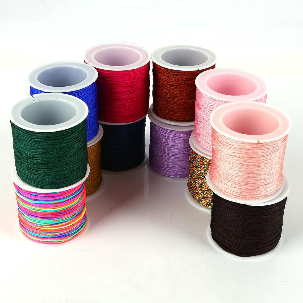 Cuộn dây bện nylon 24 màu tùy chọn dài 50 m để làm vòng tay thắt nút tua rua xỏ hạt phong cách Trung Quốc DIY
