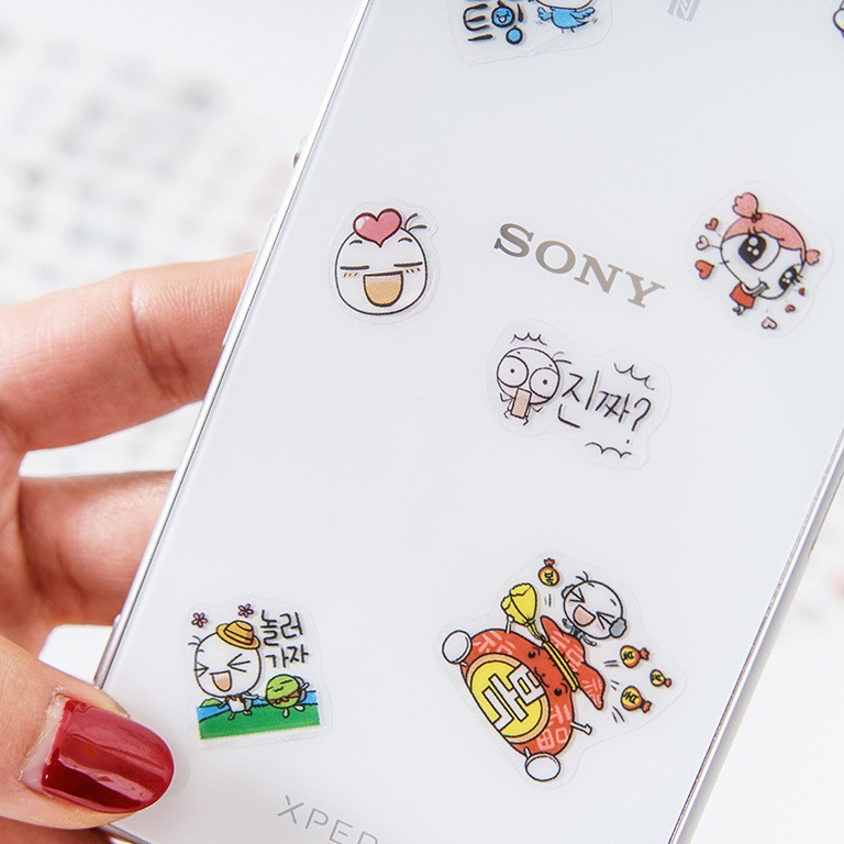 Sticker cute dán sổ, mỹ bảo hiểm, móng tay, laptop trong suốt không thấm nước tiện dụng