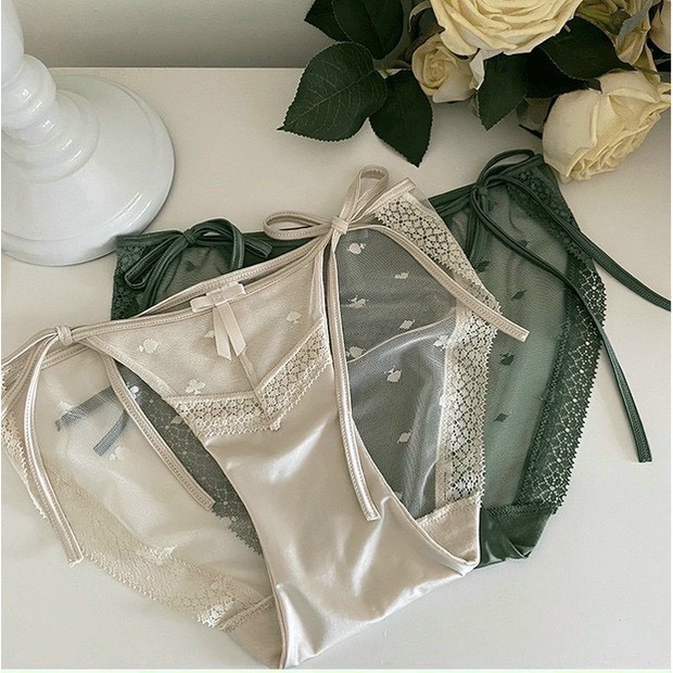 Quần lót nữ Embra ren buộc dây sườn lụa mềm mịn hàng cao cấp EBQL49