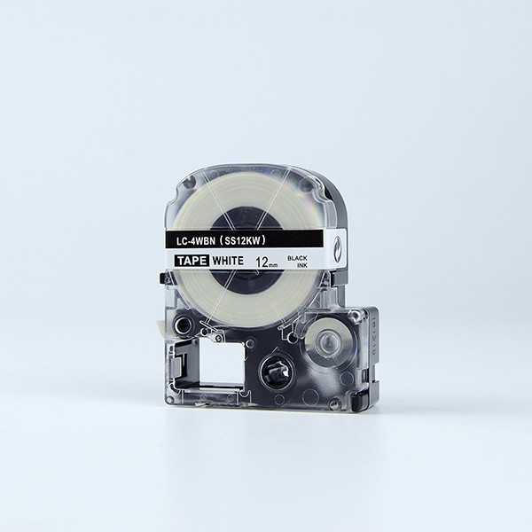 Nhãn in chữ đen nền trắng SS12KW / LC-4WBN (12mm) tương thích máy in nhãn Epson / KingJim Tepra | BigBuy360 - bigbuy360.vn