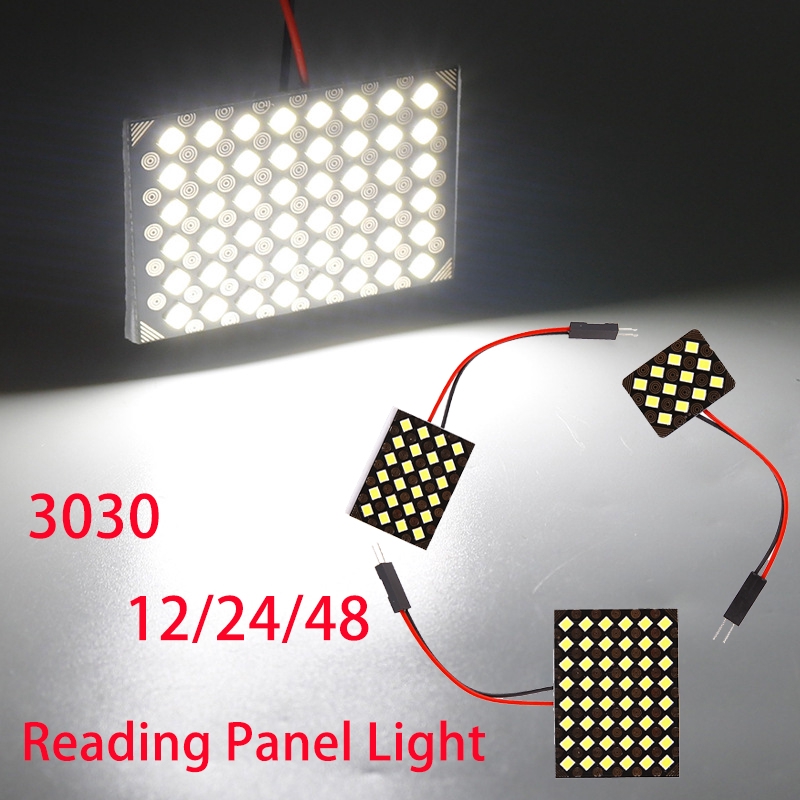 Đèn led sáng trắng 2v 3030 12/24/48 bóng dành cho nội thất xe hơi