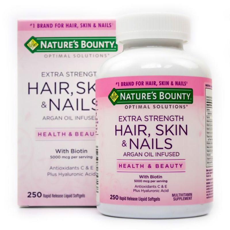 Viên uống hỗ trợ tóc dày, móng khoẻ và da đẹp Nature’s Bounty Hair, Skin, Nails