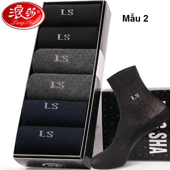 FA097 Hộp 6 đôi tất nam (vớ) cotton kháng khuẩn mềm mại cao cấp Đài Loan hàng nhập