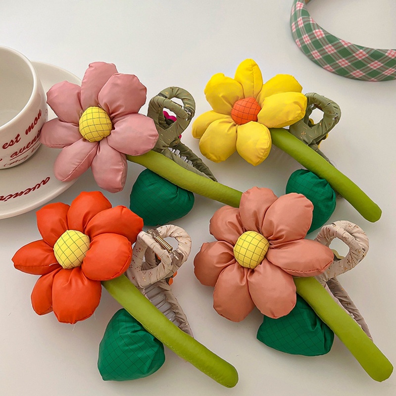 Kẹp Tóc Càng Cua Hình Hoa Chất Liệu Nhựa Resin Dễ Phối Đồ