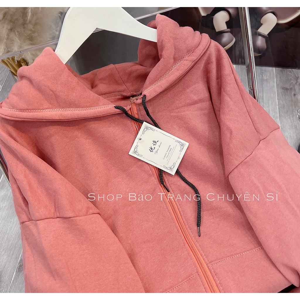 Áo Khoác Nỉ Trơn Mũ 2 Lớp Màu Đỏ Gạch Hot Trend Chất Dày Form Rộng Unisex Nam Nữ