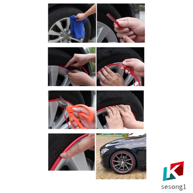 Cuộn Dây Cao Su 8M Dán Viền Bảo Vệ Vành Bánh Xe Hơi