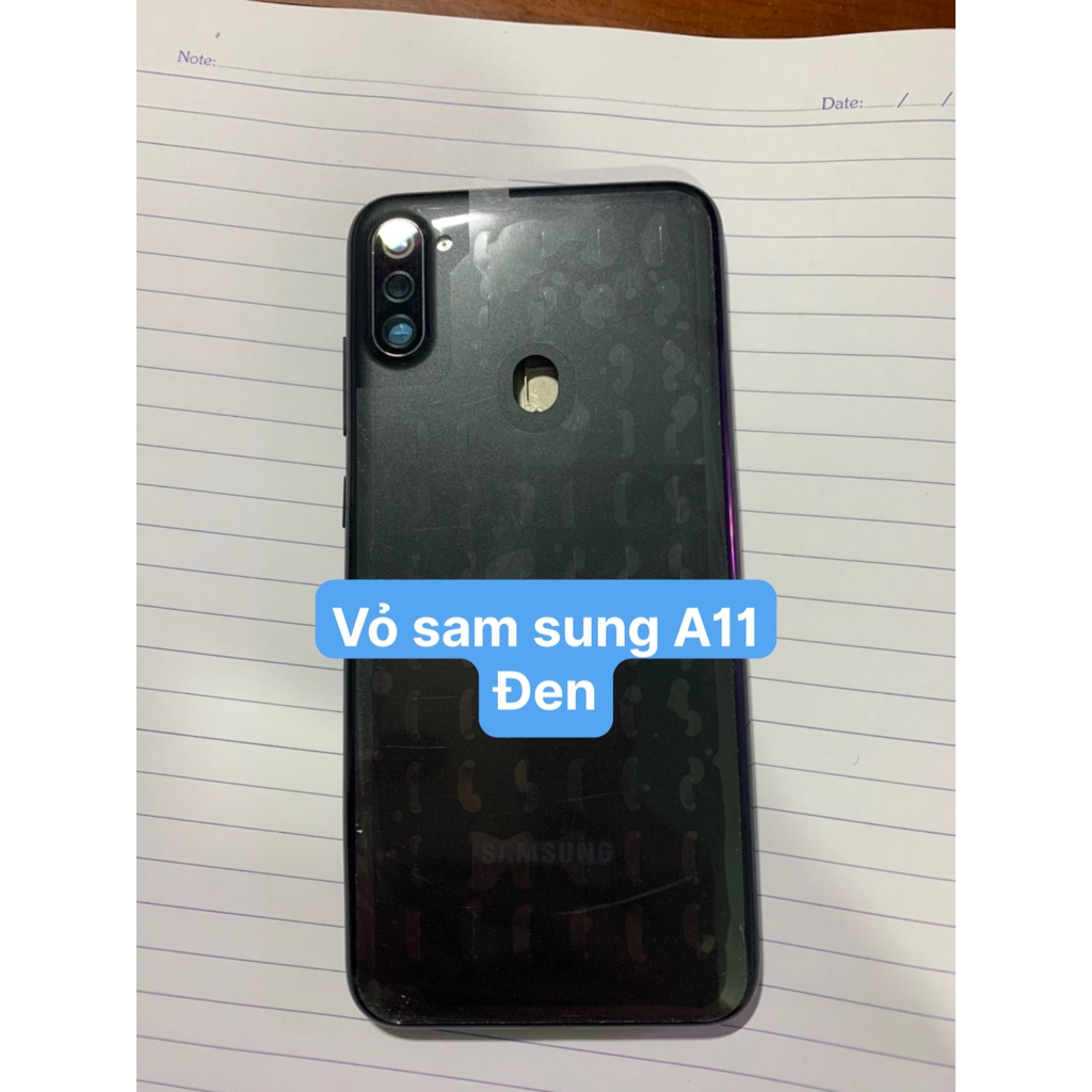 Bộ vỏ zin samsung A11 - (gồm lưng, sườn, xương, phím, kính camera)