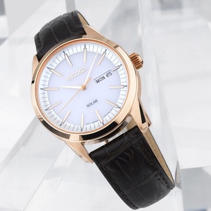 Đồng hồ nam Seiko SNE530P1S máy năng lượng mặt trời, kính Sapphire chống xước, dây thép không gỉ cao cấp chính hãng