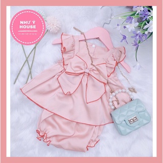 Bộ quần áo hè  bé gái dễ thương 🍉 [FREESHIP] 🍉 Như Ý House- sét bộ lụa hồng Ngọc trai cao cấp