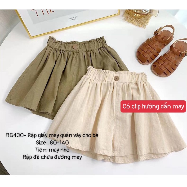 RG430_Rập giấy may quần váy bé gái