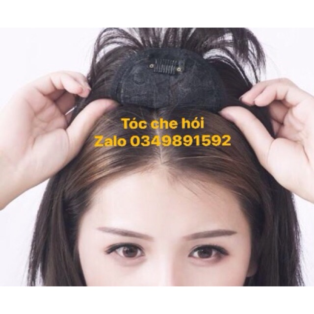 Hình thật Tóc giả che hói/ bạc tóc 25cm DLH _002